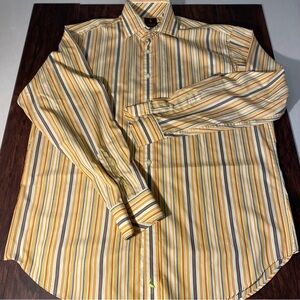 Tailorbyrd Men’s Multicolor Stripe Long Sleeve Button up XL